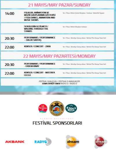 17. Alanya Uluslararası Turizm ve Sanat Festivali, Festival Programı (2)